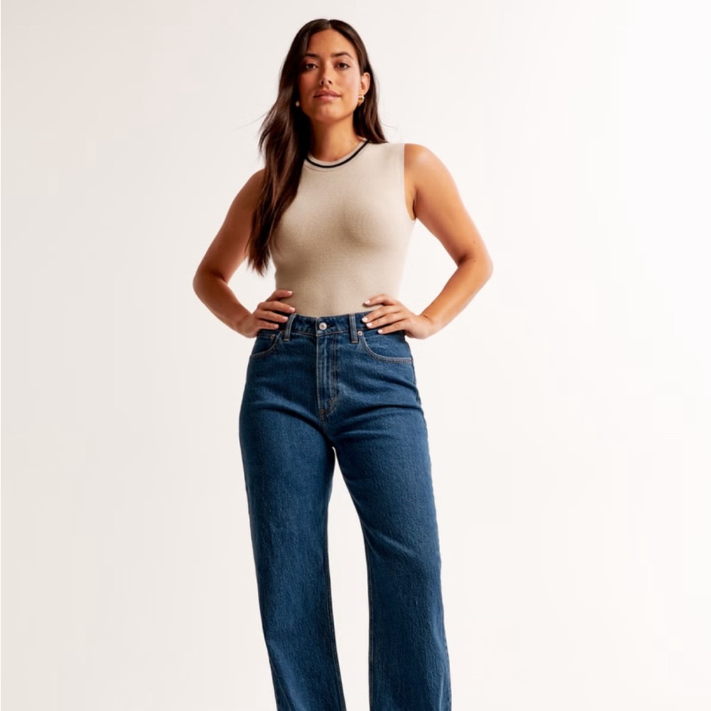 Abercrombie & Fitch Dark Blue Wide Leg Jeans